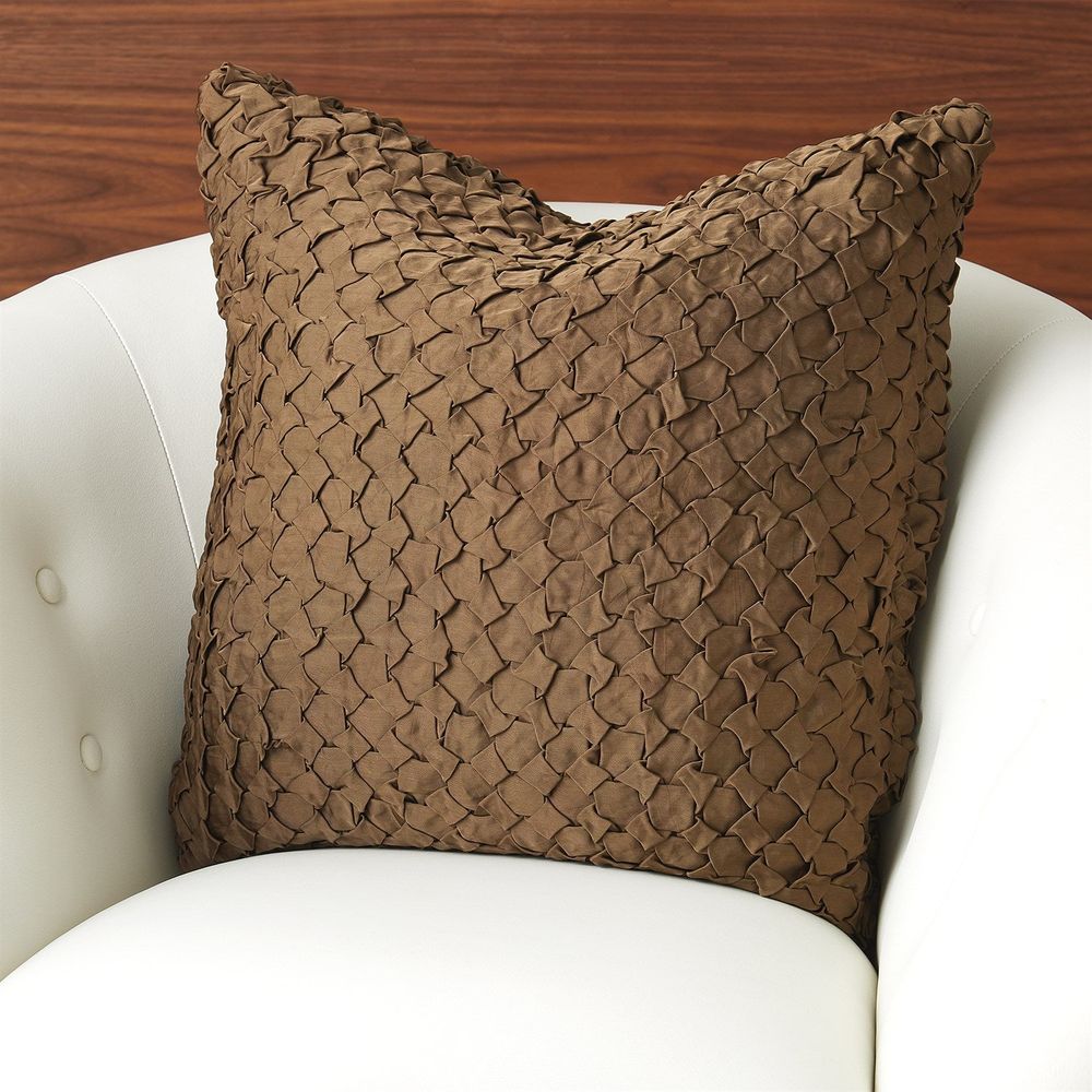 Pillows Diamond Ruche Pillow-Olive