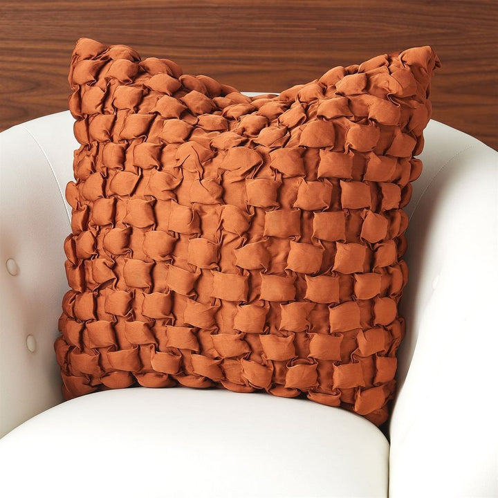 Pillows Square Ruche Pillow-Rust