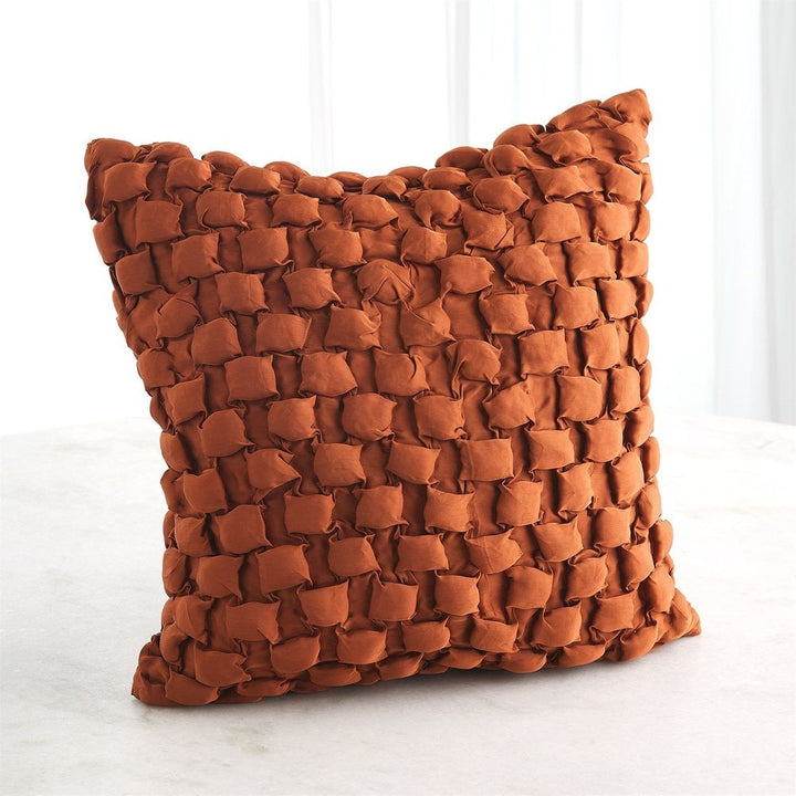 Pillows Square Ruche Pillow-Rust