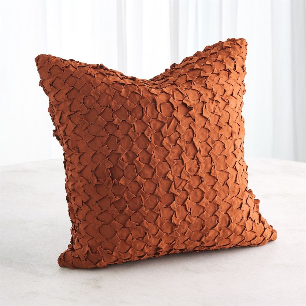 Pillows Diamond Ruche Pillow-Rust