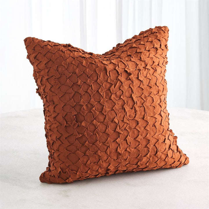 Pillows Diamond Ruche Pillow-Rust