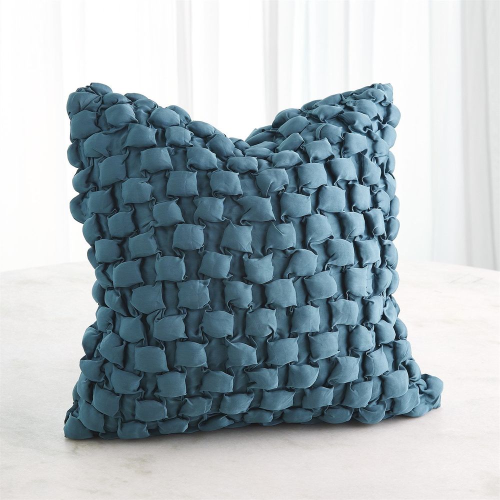 Pillows Square Ruche Pillow-Dusty Blue