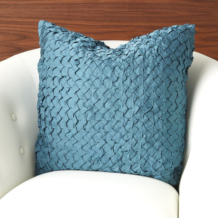 Pillows Diamond Ruche Pillow-Dusty Blue