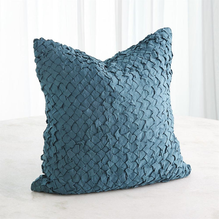 Pillows Diamond Ruche Pillow-Dusty Blue