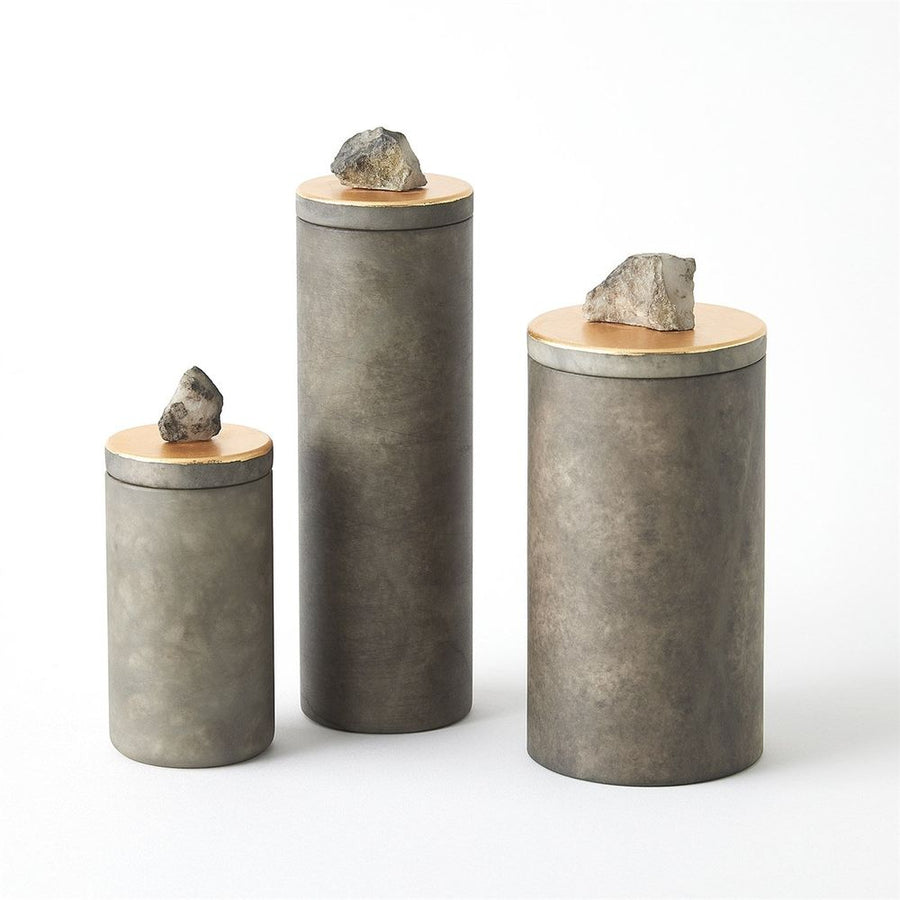 Jars Quarry Jar-Grey/Gold Leaf-Lg