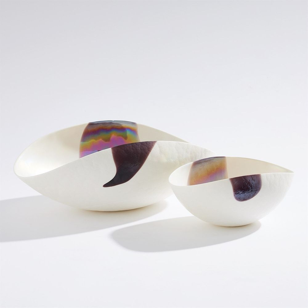 Decorative Objects Mirabelle Centerpiece-Ivory/Plum