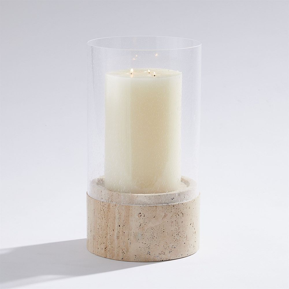 Candle Holders Priory Hurricane-Travertine