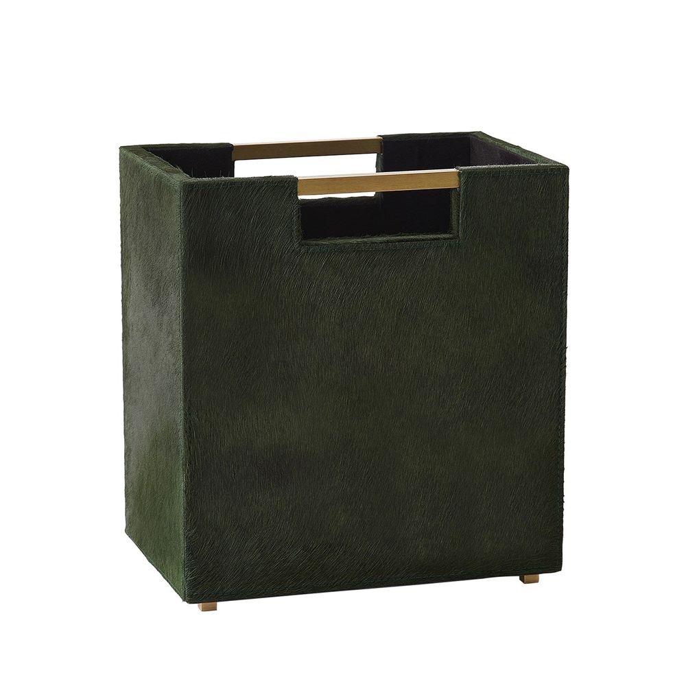 Wastebaskets Posh Wastebasket-Hair-On-Hide Green