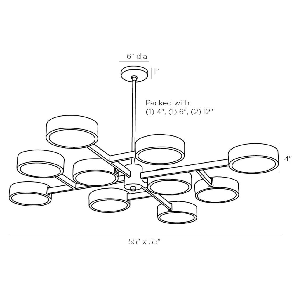 Alondra Starburst Chandelier - Black