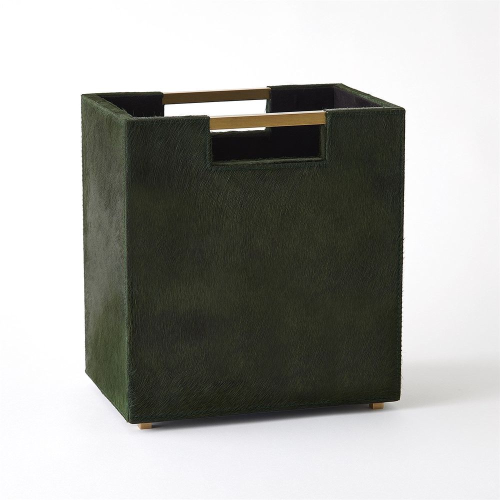Wastebaskets Posh Wastebasket-Hair-On-Hide Green
