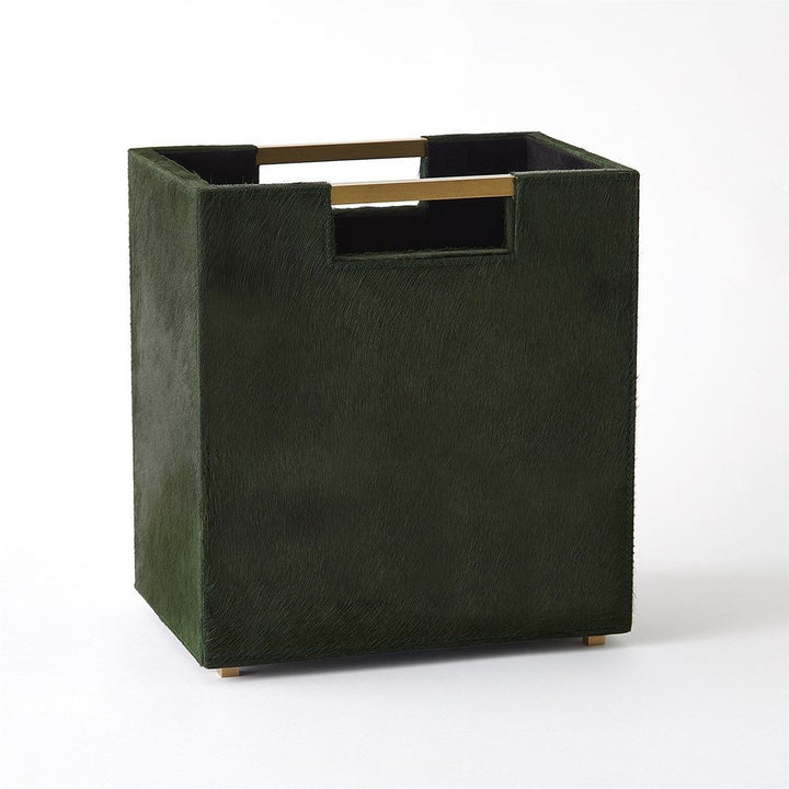 Wastebaskets Posh Wastebasket-Hair-On-Hide Green