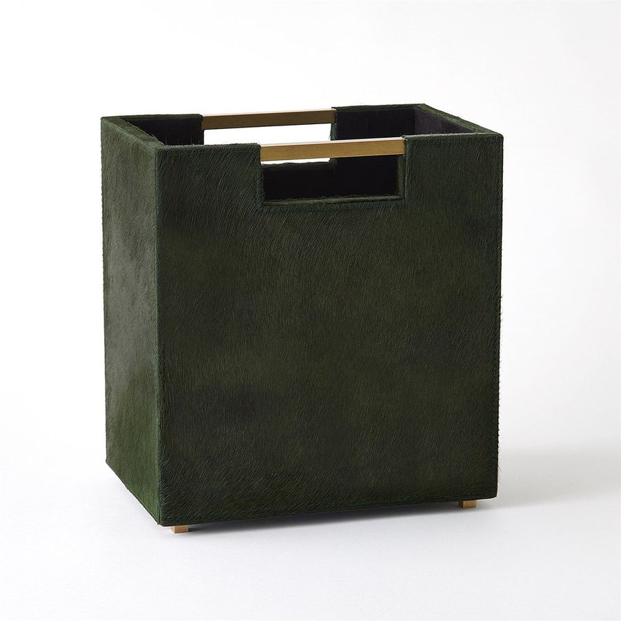 Wastebaskets Posh Wastebasket-Hair-On-Hide Green