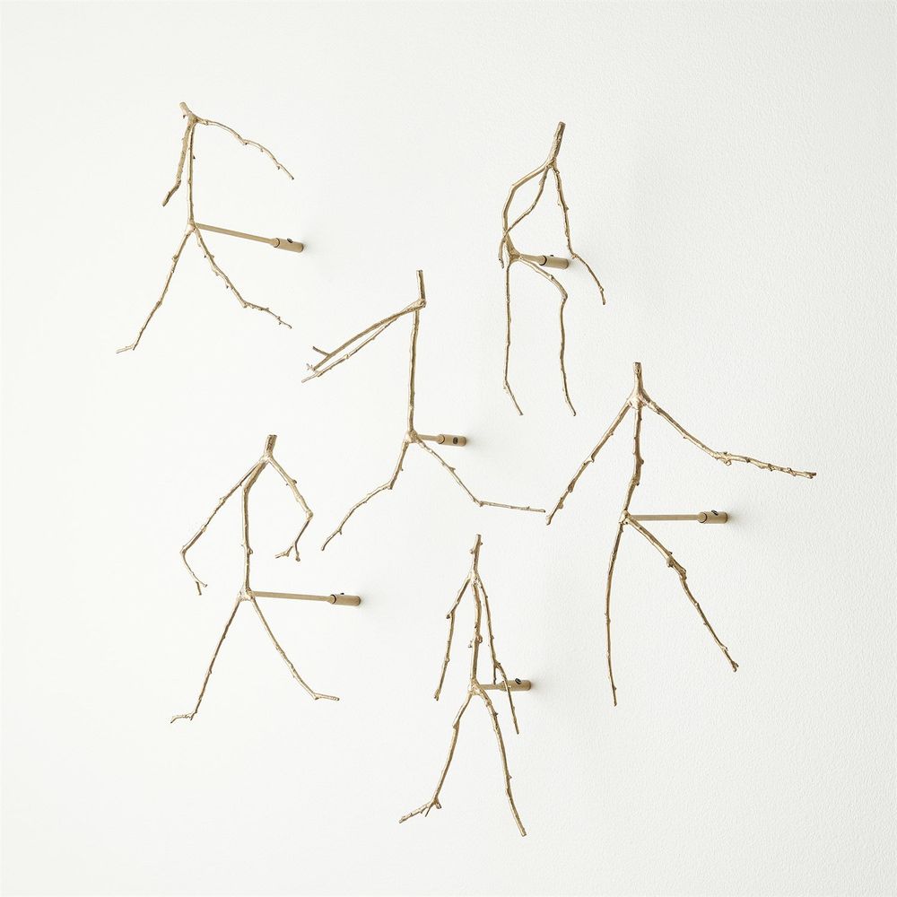 Wall Decor S/6 Foleys Follie-Brass