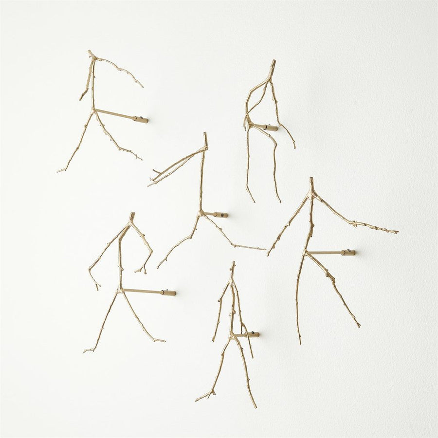 Wall Decor S/6 Foleys Follie-Brass