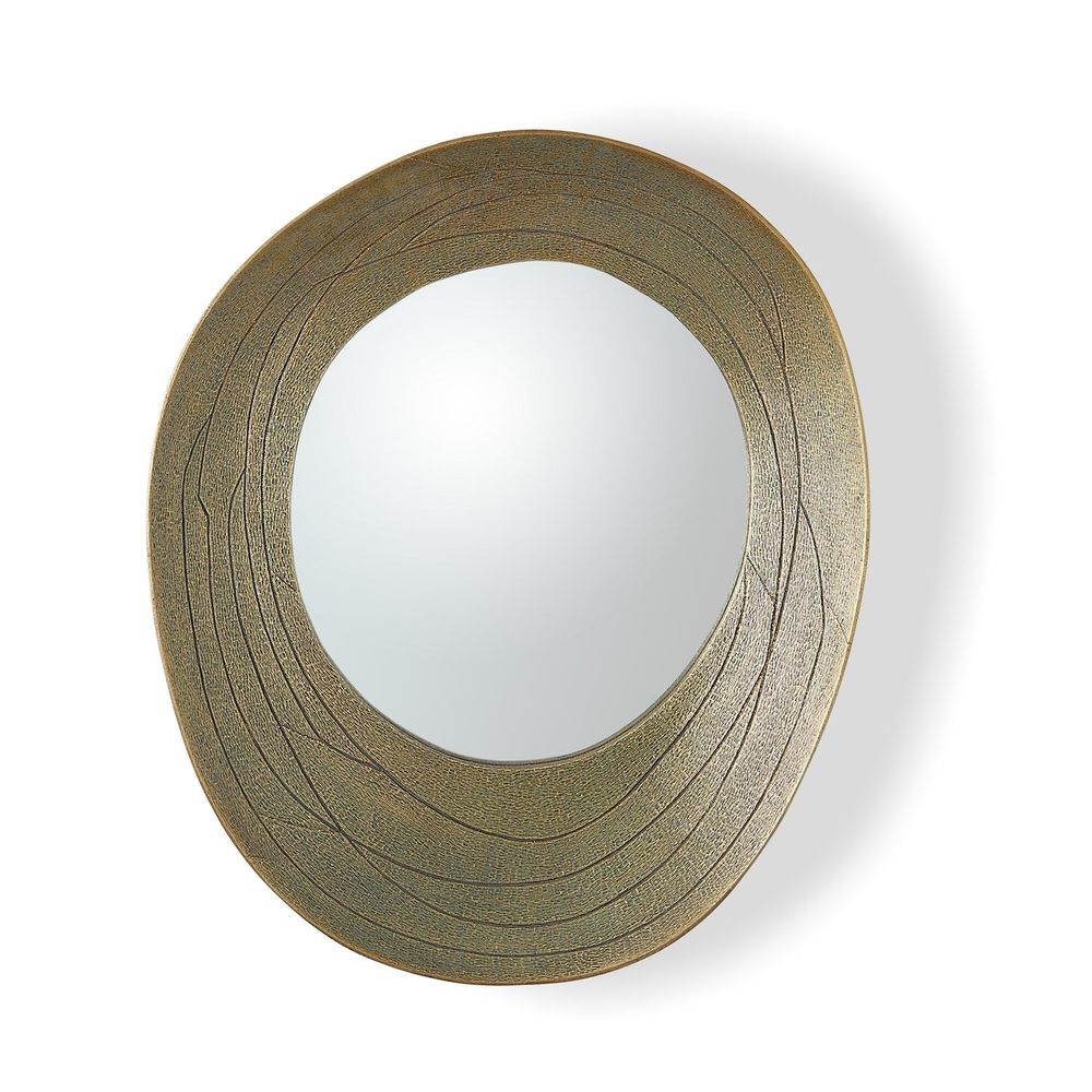 Saturn Mirror-Antique Gold-Med
