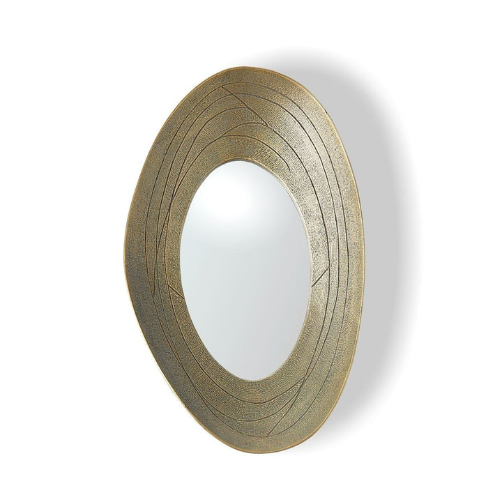 Saturn Mirror-Antique Gold-Med