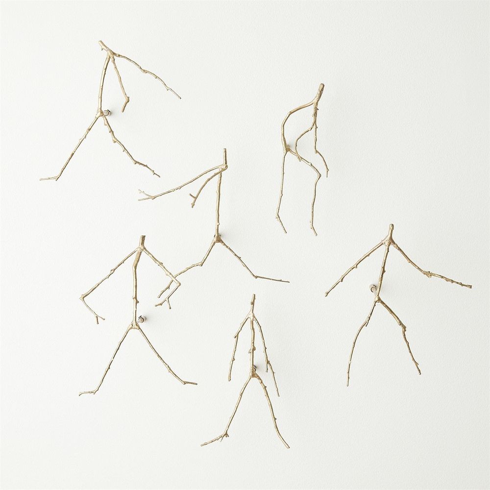 Wall Decor S/6 Foleys Follie-Brass