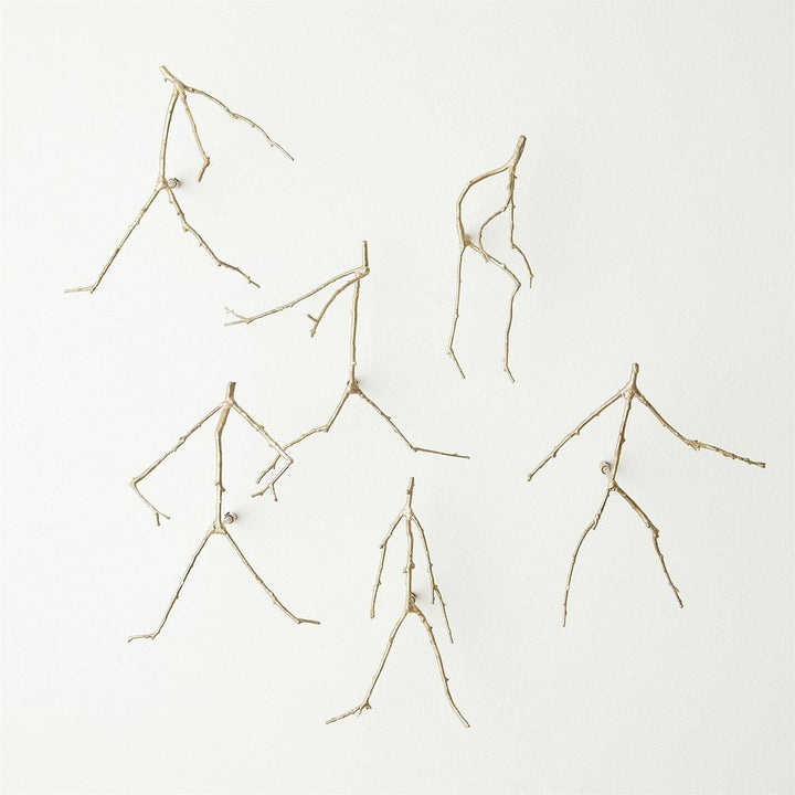 Wall Decor S/6 Foleys Follie-Brass