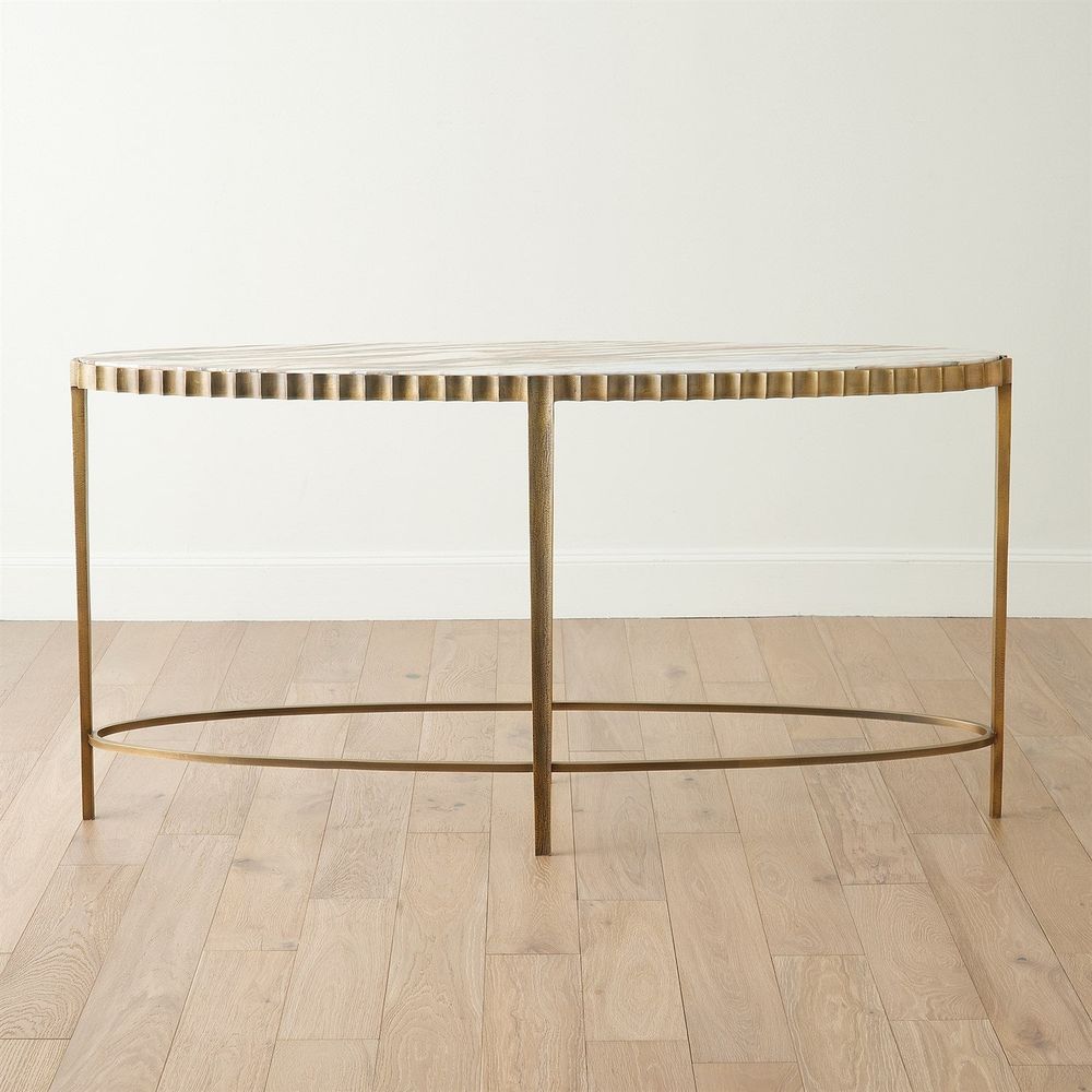 Console Tables Liberty Console-Vintage Brass/Calacatta Gold Marble