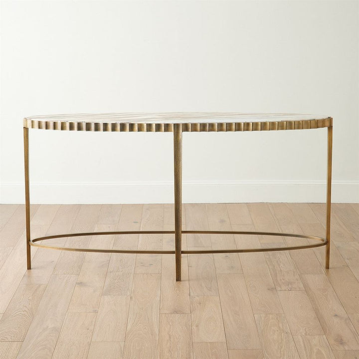 Console Tables Liberty Console-Vintage Brass/Calacatta Gold Marble