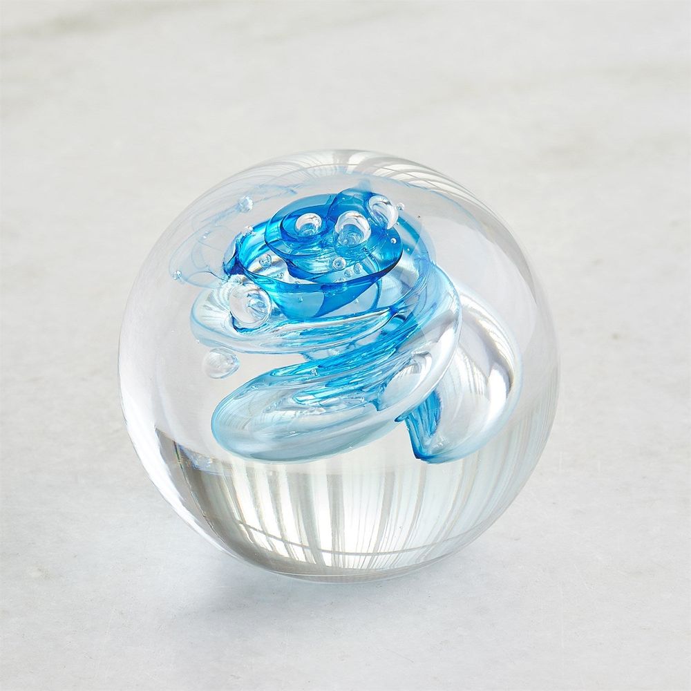 Decorative Objects Swirl Paperweight-Blue
