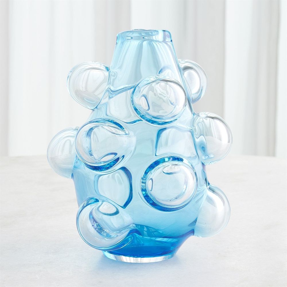 Bubbled Vase-Blue-Sm