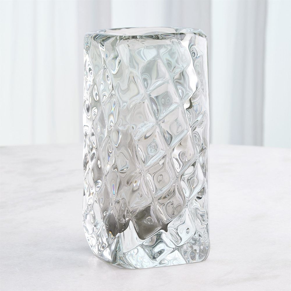 Quilted Vase-Grey-Wide