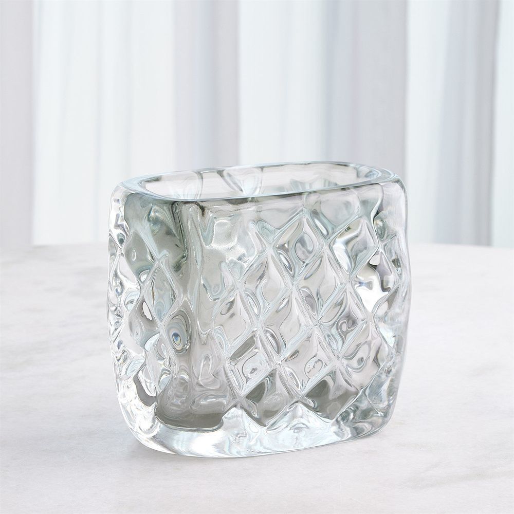 Quilted Vase-Grey-Wide