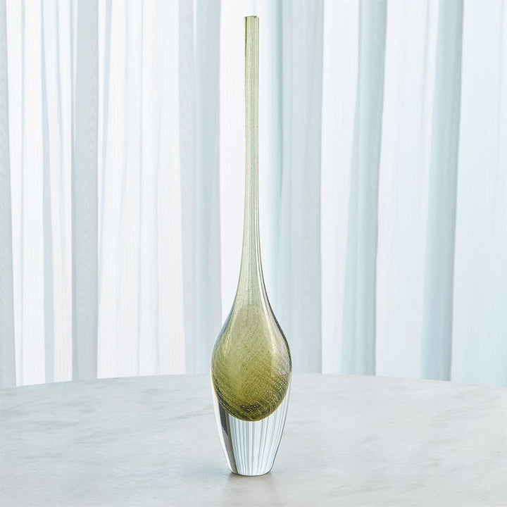 Vases Flecked Spire Bottle-Olive-Sm