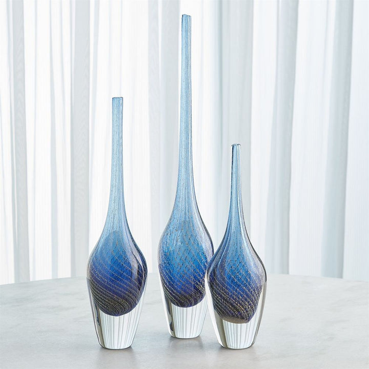 Flecked Spire Bottle-Blue-Sm