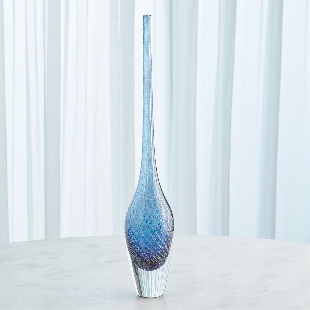 Flecked Spire Bottle-Blue-Lg