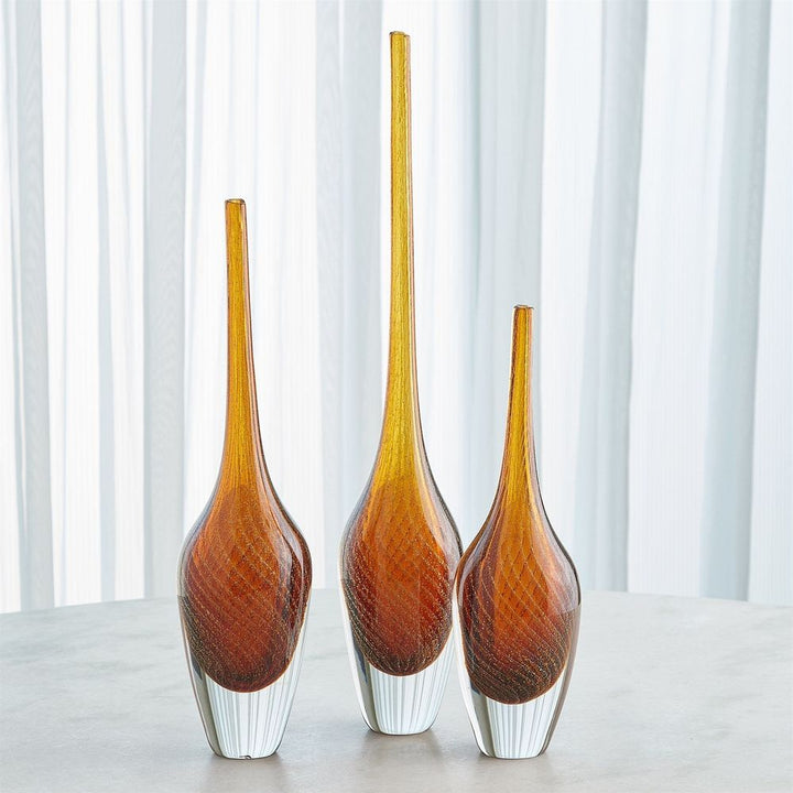 Flecked Spire Bottle-Amber-Med