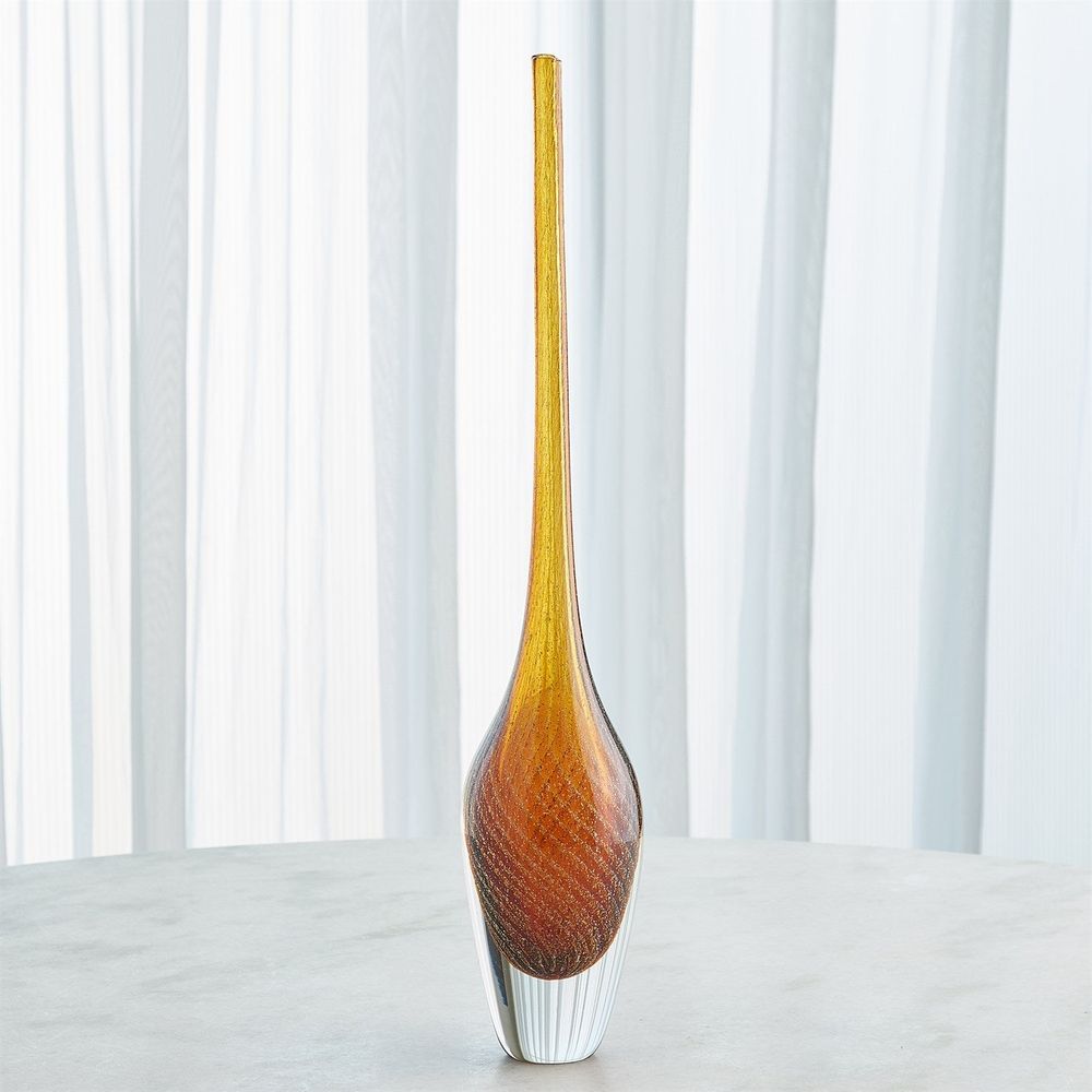 Flecked Spire Bottle-Amber-Sm
