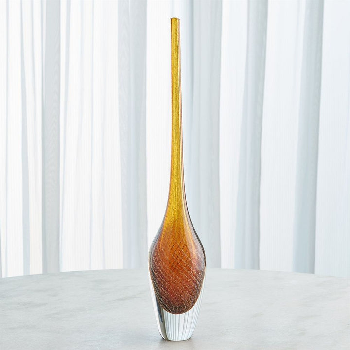 Flecked Spire Bottle-Amber-Med