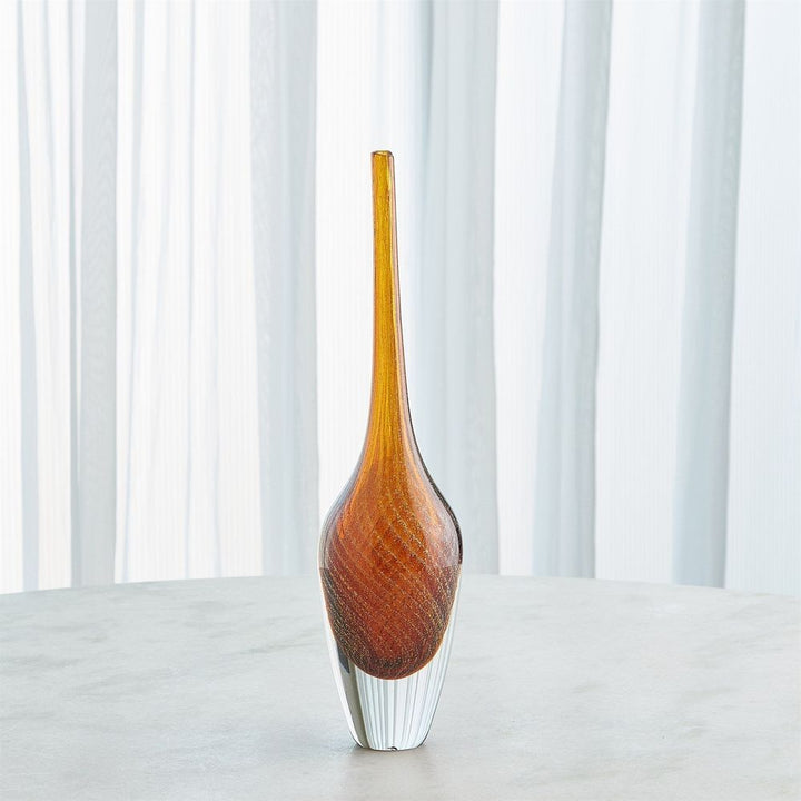 Flecked Spire Bottle-Amber-Sm