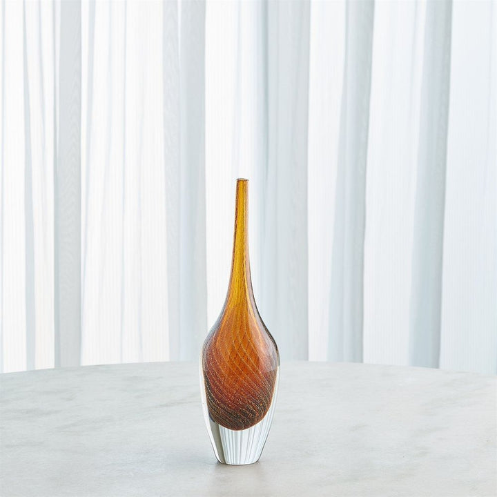 Flecked Spire Bottle-Amber-Lg