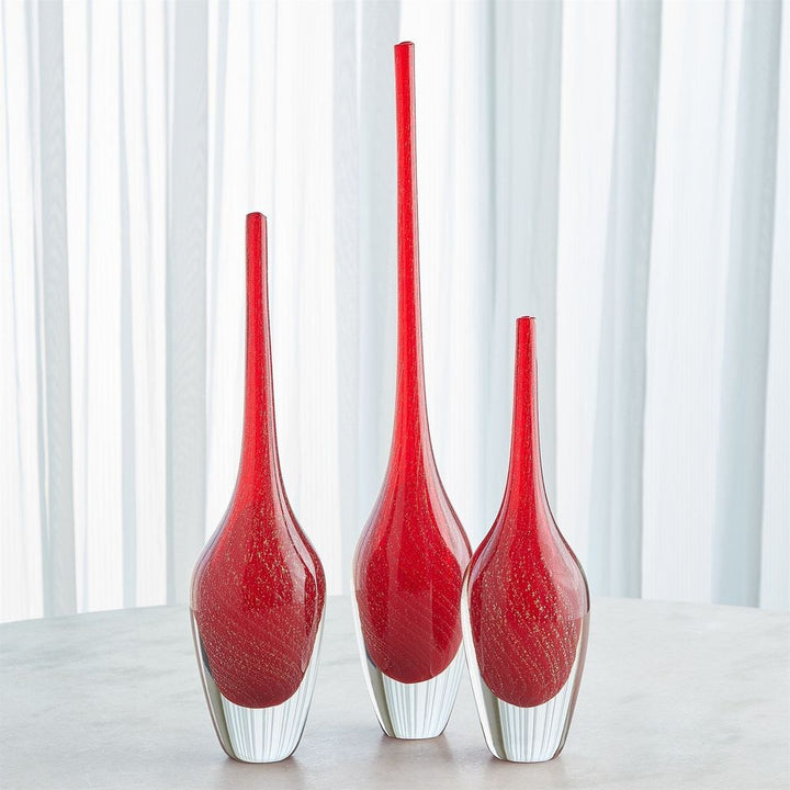 Flecked Spire Bottle-Red-Lg