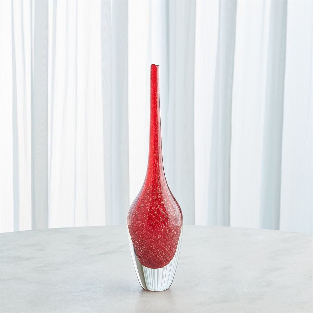 Flecked Spire Bottle-Red-Med