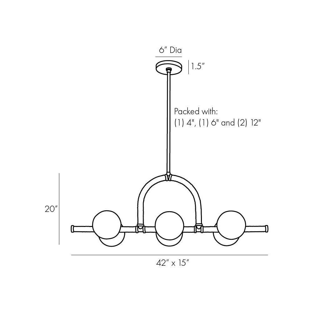 Georgia Linear Chandelier - Brown