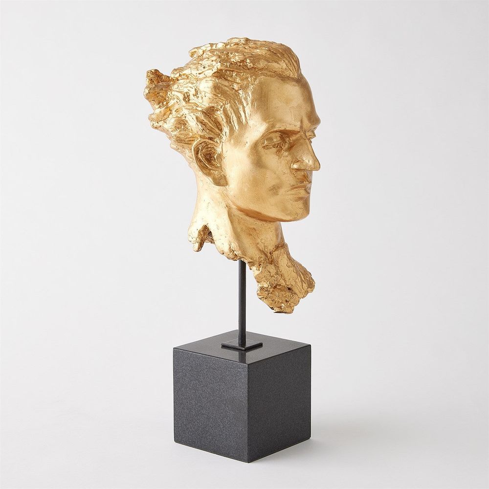 Decorative Objects Gilded Portrait Sculpture-Gold Leaf