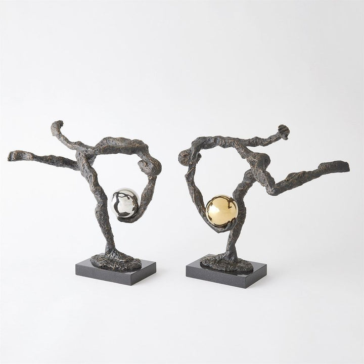 Decorative Objects Tripped Up Sculpture - Bronze W/Brass Sphere