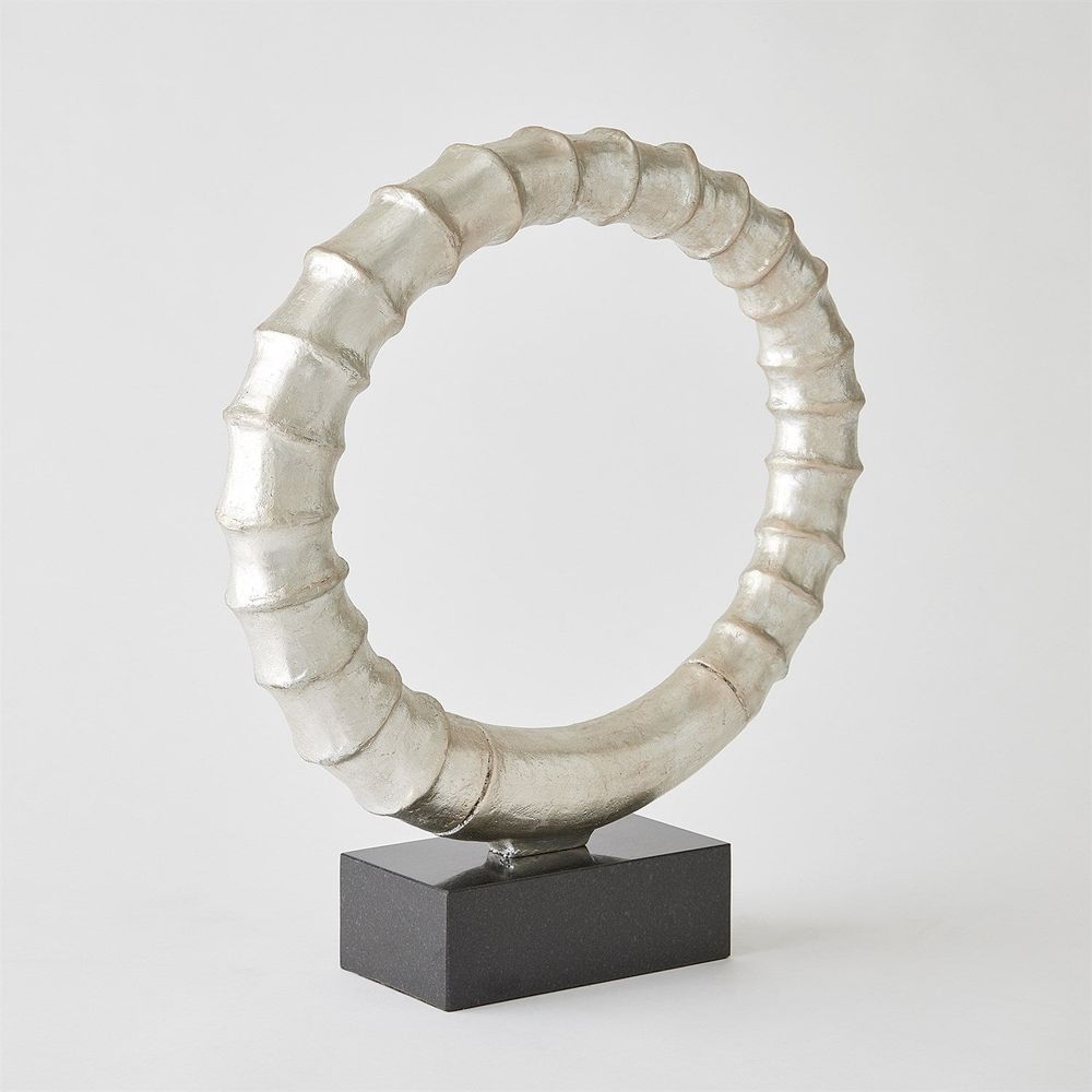 Decorative Objects Infinity Horn Sculpture-Silver Leaf