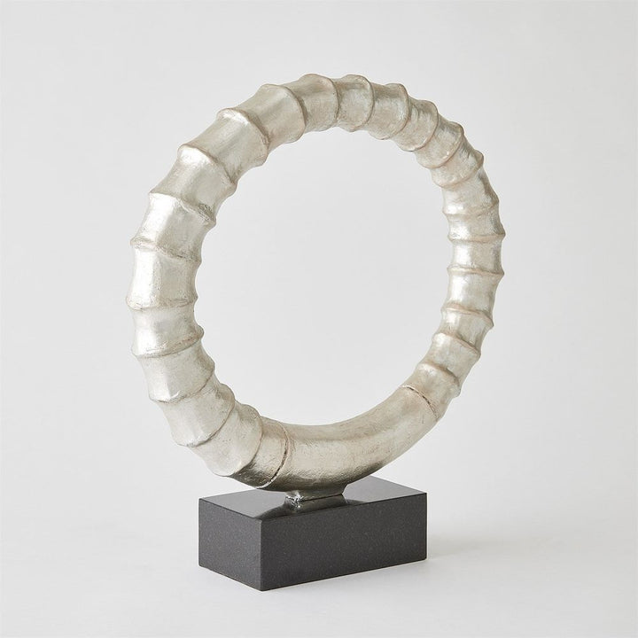 Decorative Objects Infinity Horn Sculpture-Silver Leaf