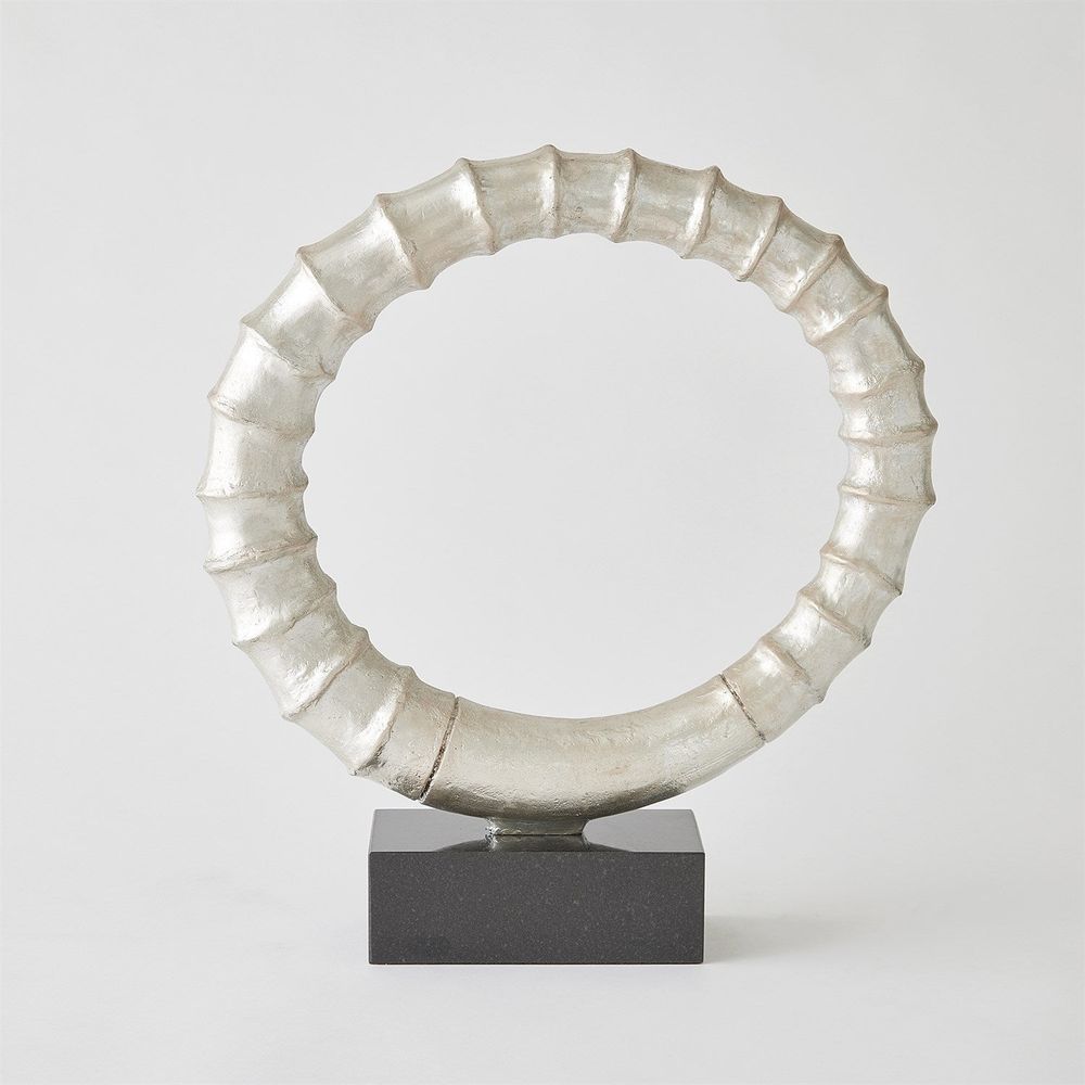 Decorative Objects Infinity Horn Sculpture-Silver Leaf