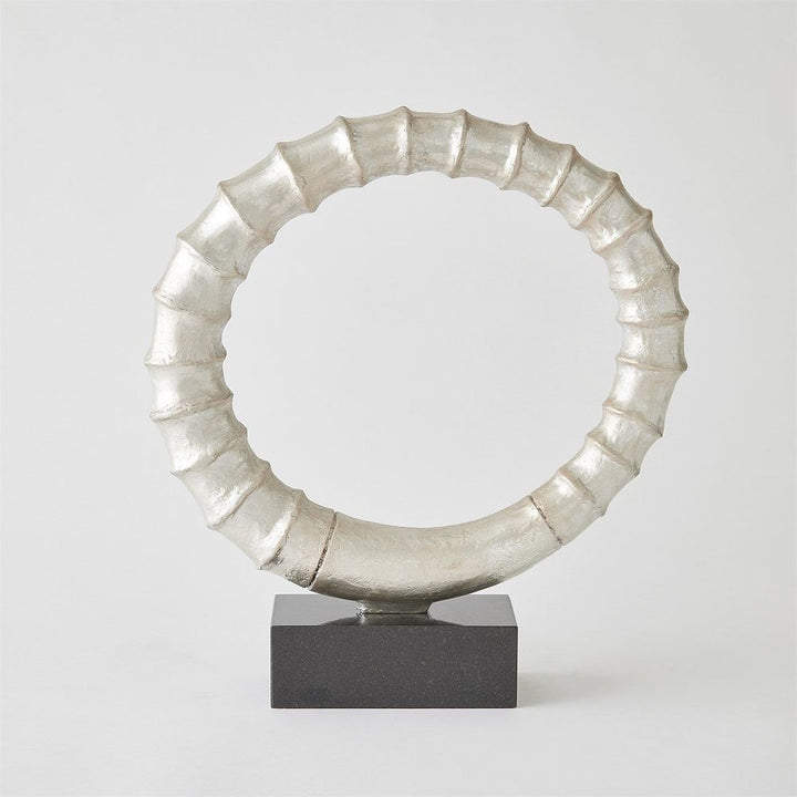 Decorative Objects Infinity Horn Sculpture-Silver Leaf