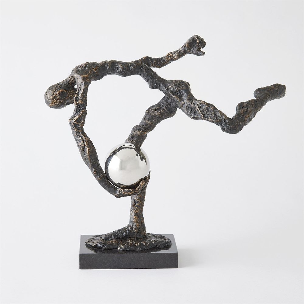 Decorative Objects Tripped Up Sculpture-Bronze w/Nickel Sphere