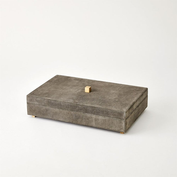 Boxes Posh Box - Grey Suede Small