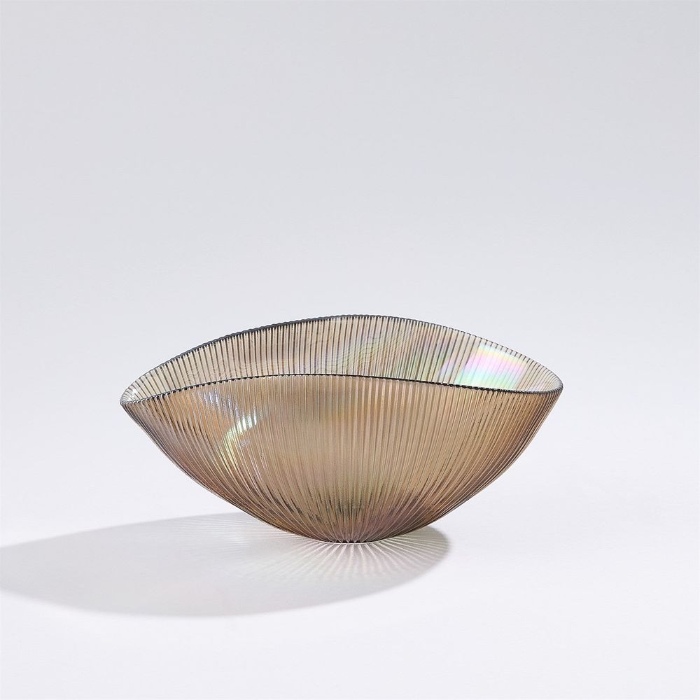 Pleated Bowl-Sandy-Lg