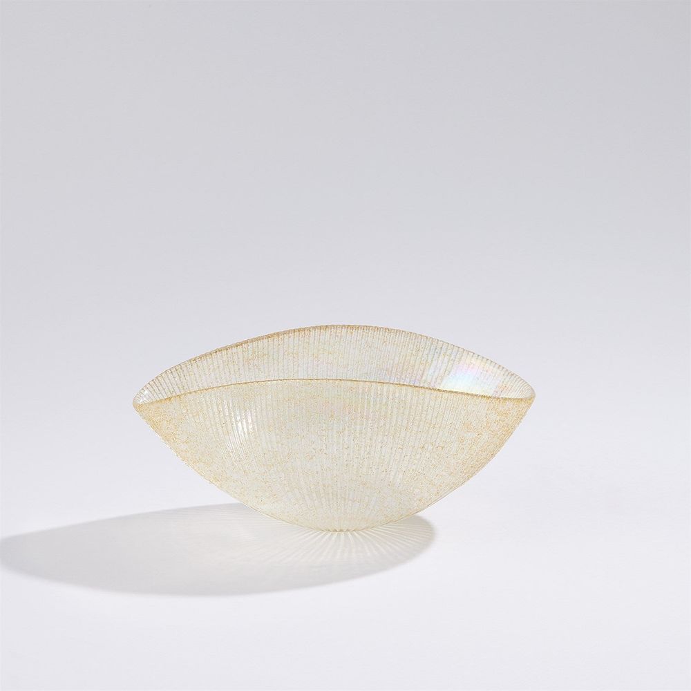 Pleated Bowl-Gold-Lg