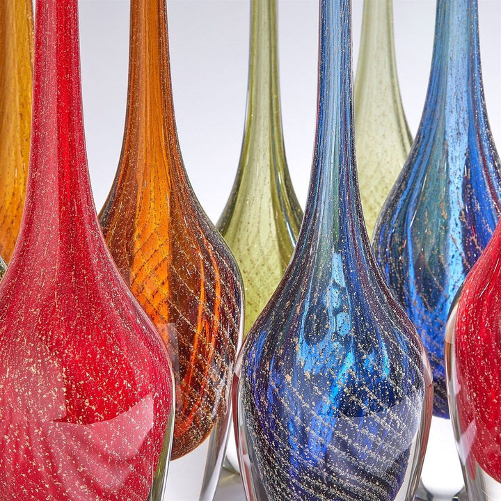 Flecked Spire Bottle-Blue-Lg